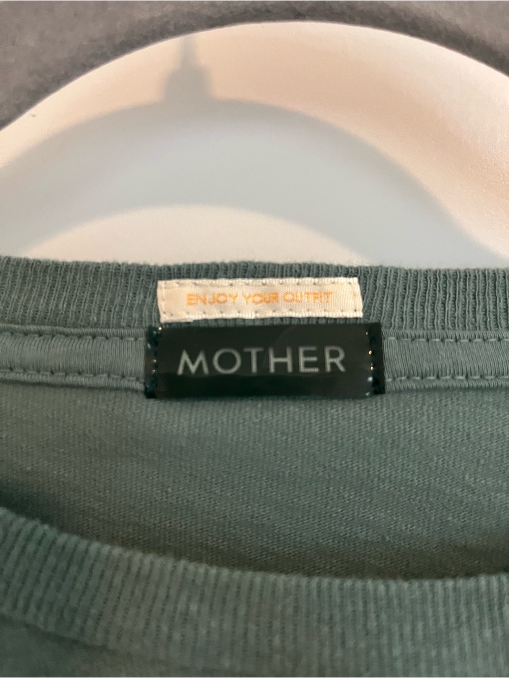 MOTHER soft green tee with white label - Picture 4 of 5